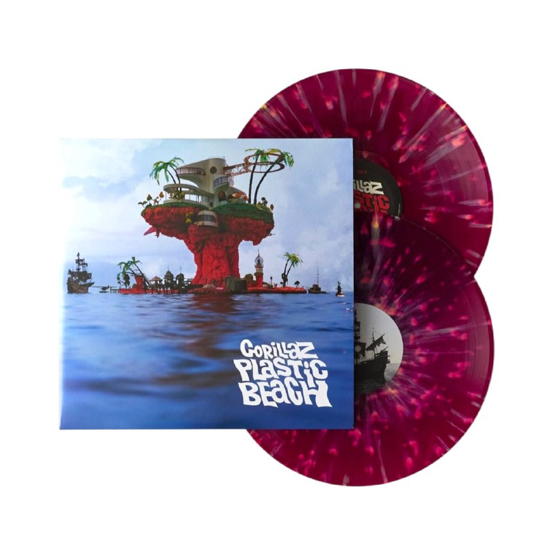 Gorillaz - Plastic Beach (Grape & Yellow Splatter) 2LP Vinyl Record