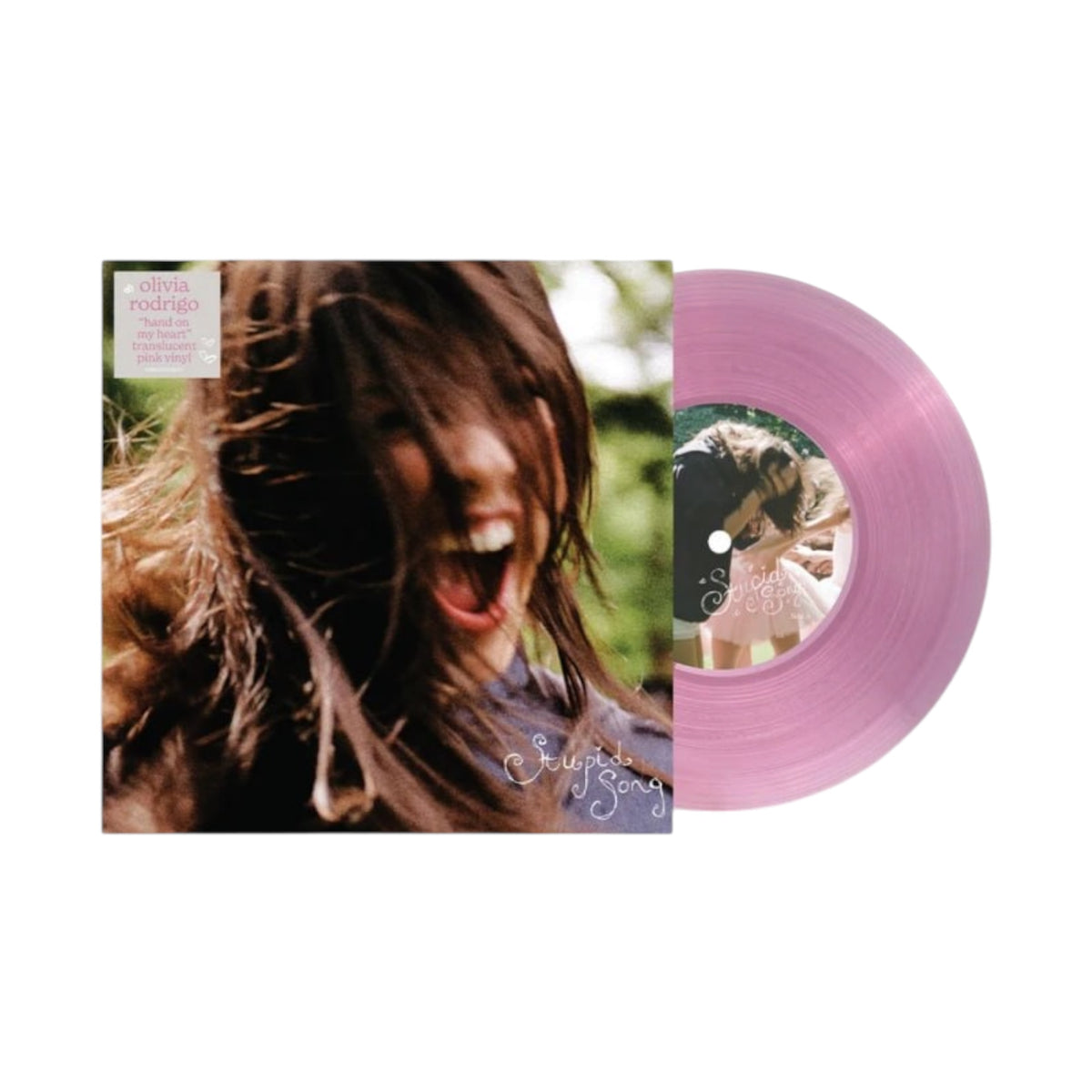 Olivia Rodrigo - stupid song 'hand on my heart' translucent pink 7" vinyl