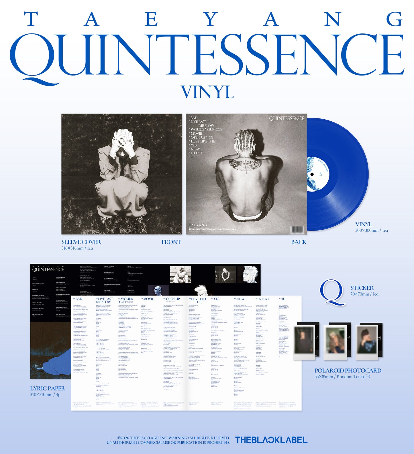 TAEYANG - QUINTESSENCE (Blue) LP