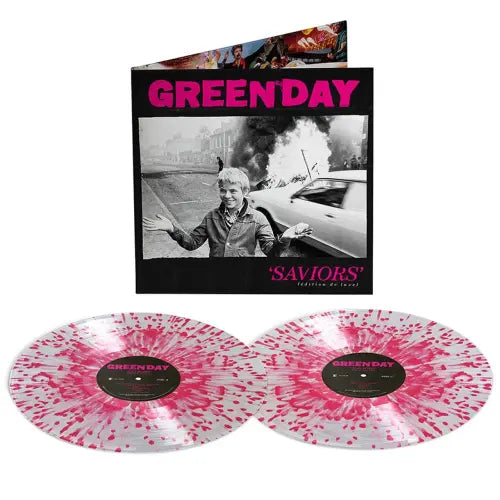 Green Day - Saviors (Deluxe Edition, Clear/Hot Pink Splatter) LP Vinyl Record