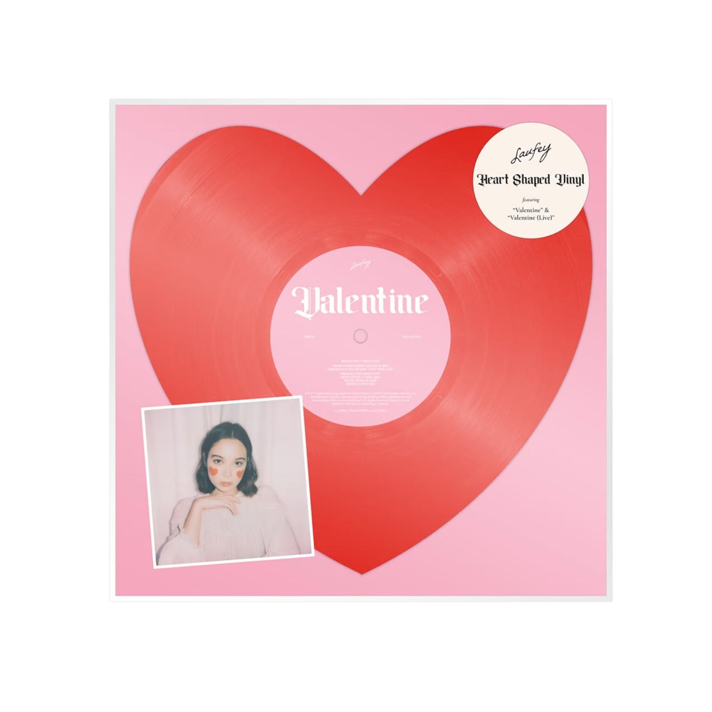 Laufey - Valentine Red Heart Shaped LP Vinyl Record