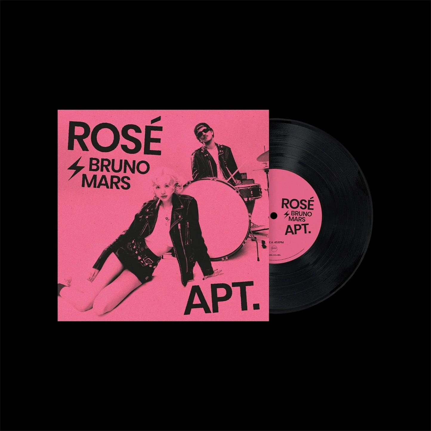 Rosé & Bruno Mars - "APT." (Black) 7” LP Vinyl Record