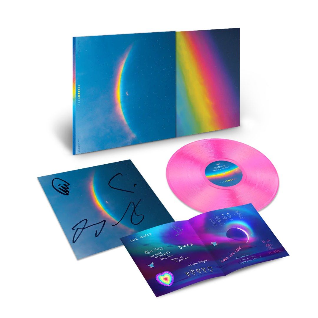 [SIGNED] Coldplay - Moon Music (Pink) LP with Signed Insert Vinyl Reco ...