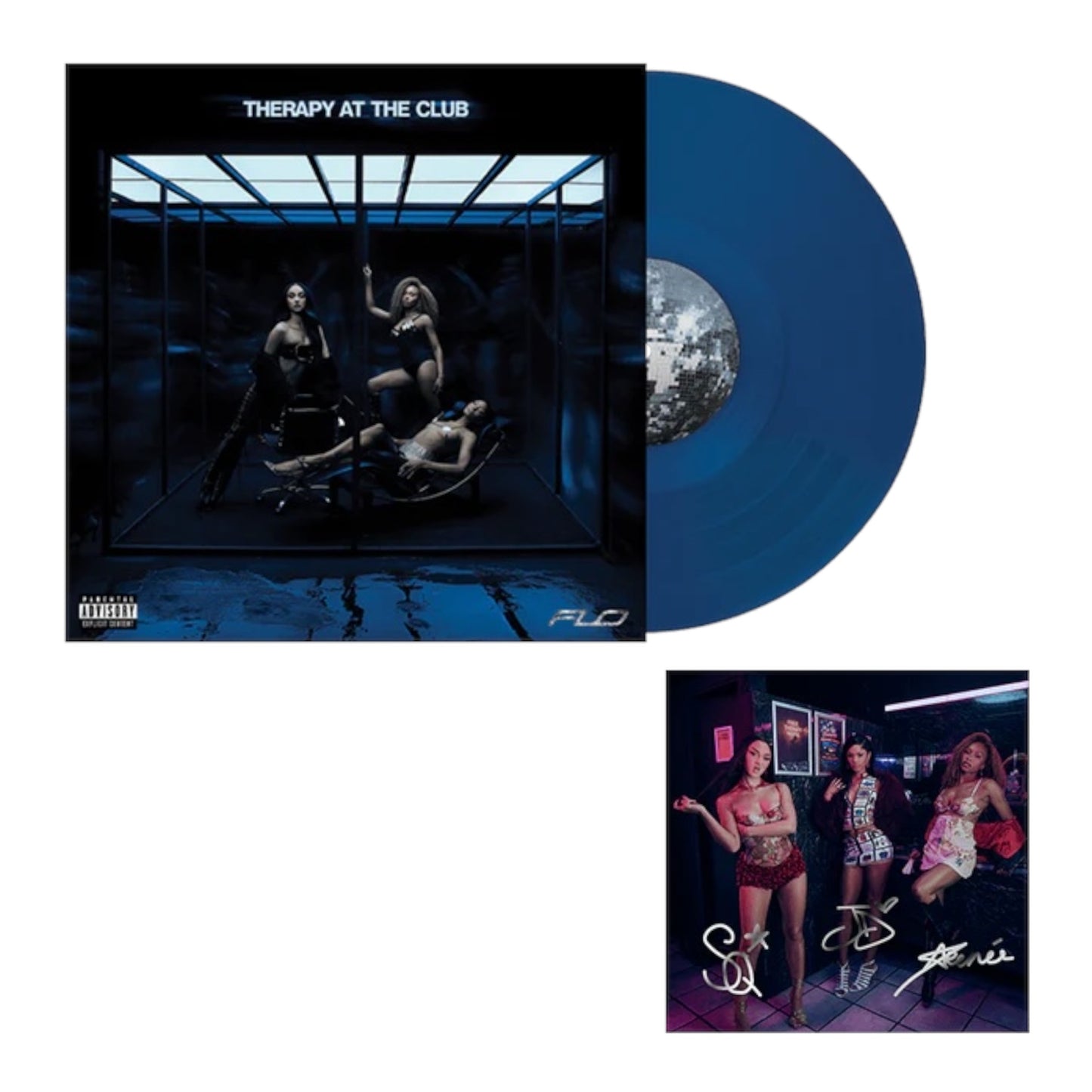 [SIGNED] FLO - Therapy At The Club (Midnight Blue) LP with Signed Art Card