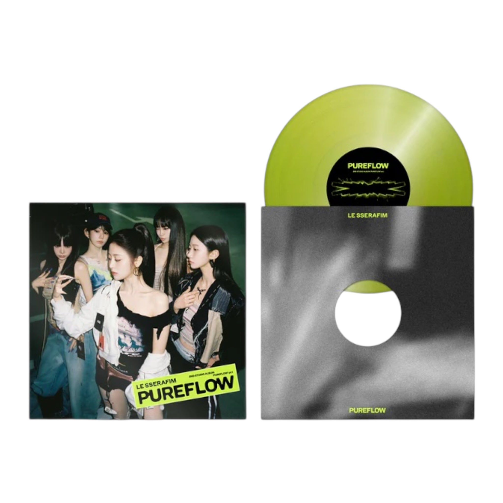 LE SSERAFIM - 'PUREFLOW' pt.1 (Electric Yellow Glitter Ver.) LP