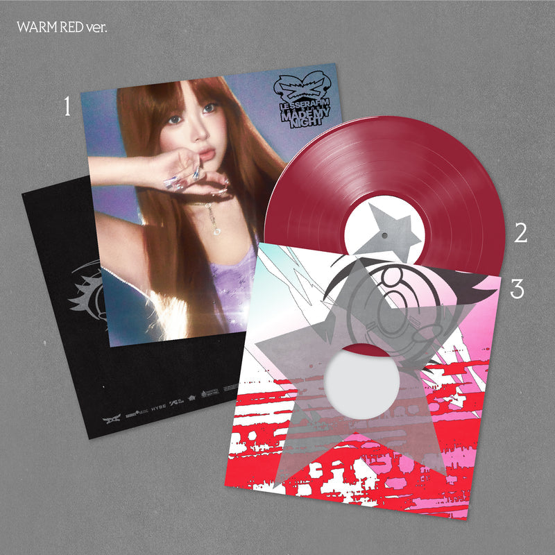 LE SSERAFIM - Made My Night (WARM RED ver.) LP Vinyl